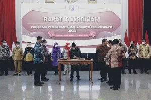 Bupati Pringsewu Ikuti Rakor Pemberantasan Korupsi Terintegrasi