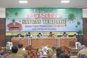 Gugus Tugas Percepatan Penanganan Covid-19 Kabupaten Pringsewu Gelar Rapat.