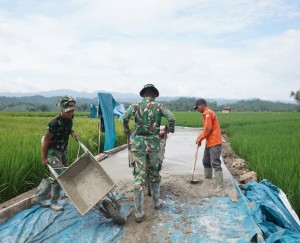 Progres Program Rabat Beton TMMD Kodim 0421/LS Hampir Rampung