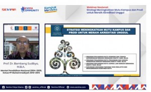 Tips Meraih Akreditasi Unggul ala Prof. Bambang Sudibyo Mantan Menteri Pendidikan.